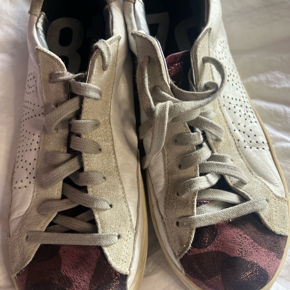 P448 White and Purple Sneakers Retro Style